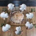 Сервиз обеденный винтажный в форме грибов 12