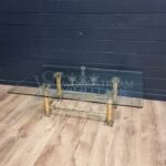 Стол со стеклянной столешницей винтажный 11