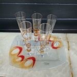 Набор: Бокал/Фужер 5 штук на подносе Мурано 14