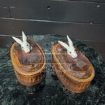 Шкатулка/Конфетница винтажная с кроликом 2 штуки 11
