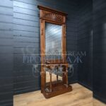 Вешалка для прихожей с зеркалом винтажная 13