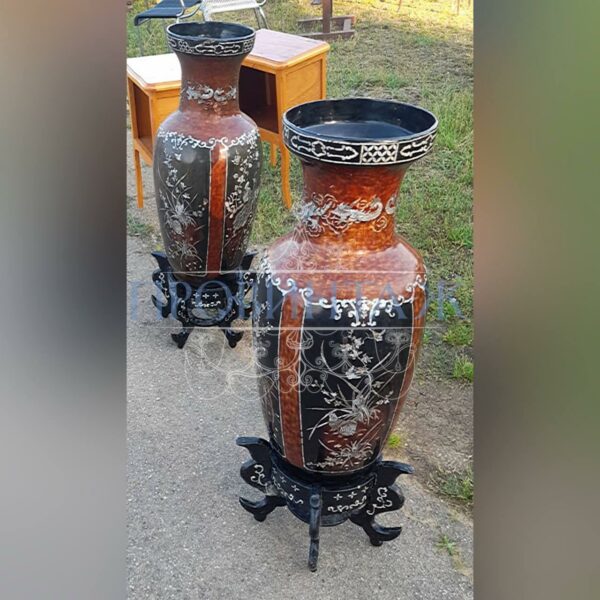 Ваза напольная на подставке в стиле шинуазри 2 штуки