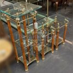 Сет: Стол/подставка 3 штуки со стеклянной столешницей 7