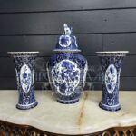 Комплект: Ваза с крышкой и Ваза 2 штуки в стиле Делф 16