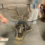 Стол обеденный в стиле ампир со стеклянной столешницей 9