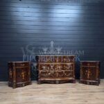 Комплект: Комод и Тумба 2 штуки в стиле Людовика XVI 25