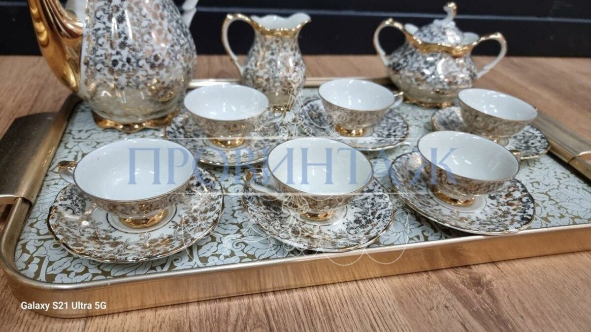 Сервиз чайный/кофейный на подносе на 6 персон 14