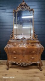 Комплект: Трюмо/Комод Зеркало и Тумба 2 штуки в стиле венецианского барокко 29