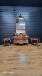 Комплект: Трюмо/Комод Зеркало и Тумба 2 штуки в стиле венецианского барокко 28