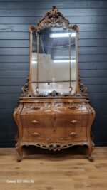 Комплект: Трюмо/Комод Зеркало и Тумба 2 штуки в стиле венецианского барокко 30