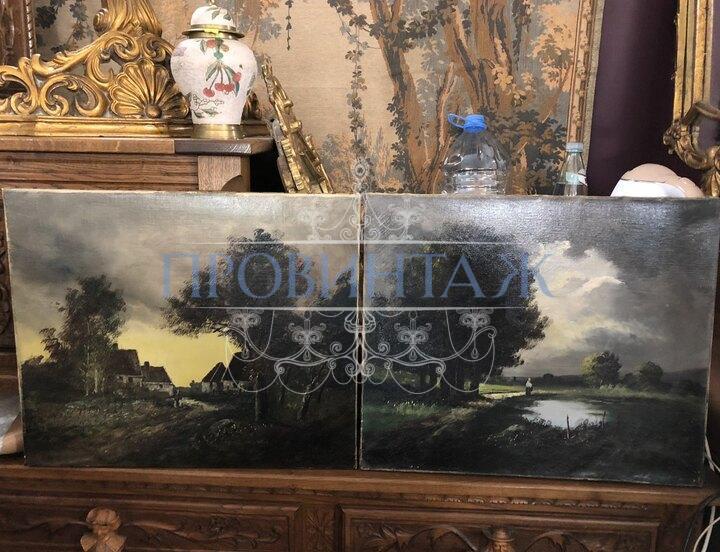 Картина старинная/Пейзаж 2 штуки 3