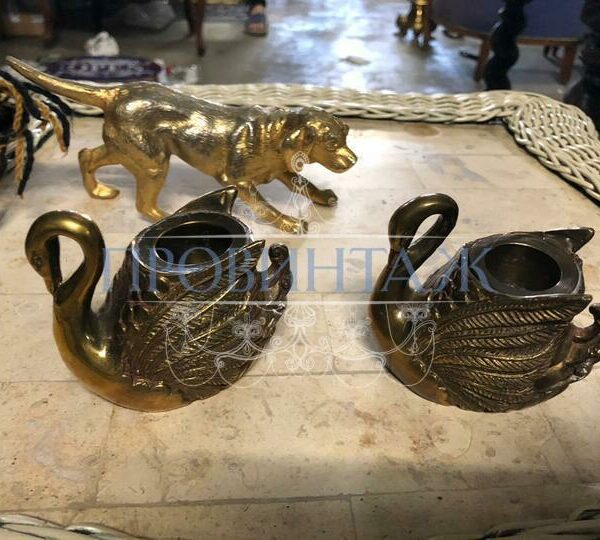 Подсвечник/Декоративный элемент 2 штуки Лебедь