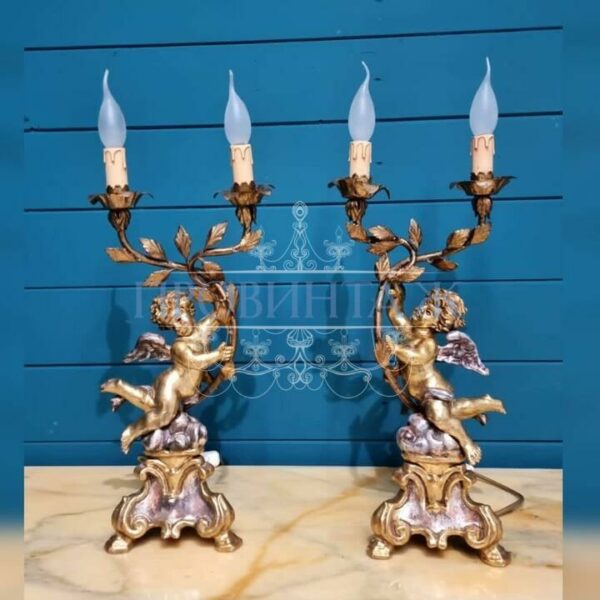 Лампа в форме подсвечника с путти 2 штуки