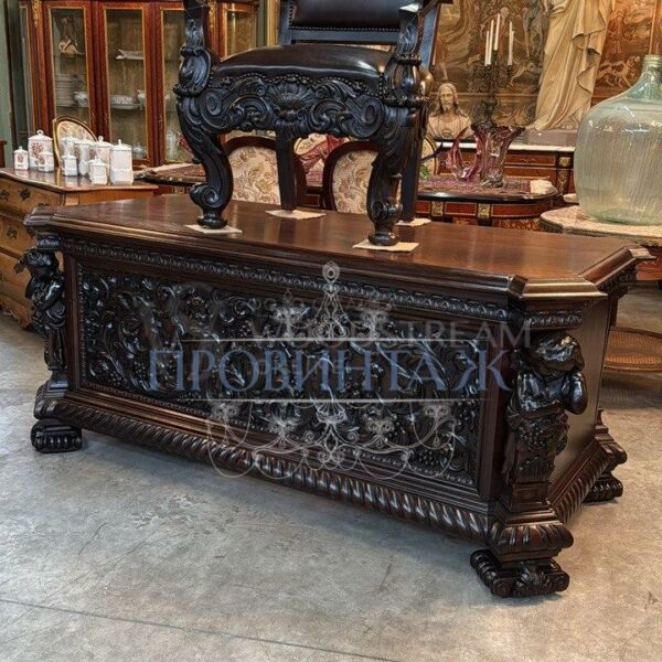 Комплект кабинетный: стол письменный и кресло в стиле ренессанс 2