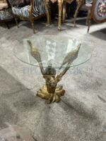 Стол со стеклянной столешницей и подстольем в форме птиц на дереве 21