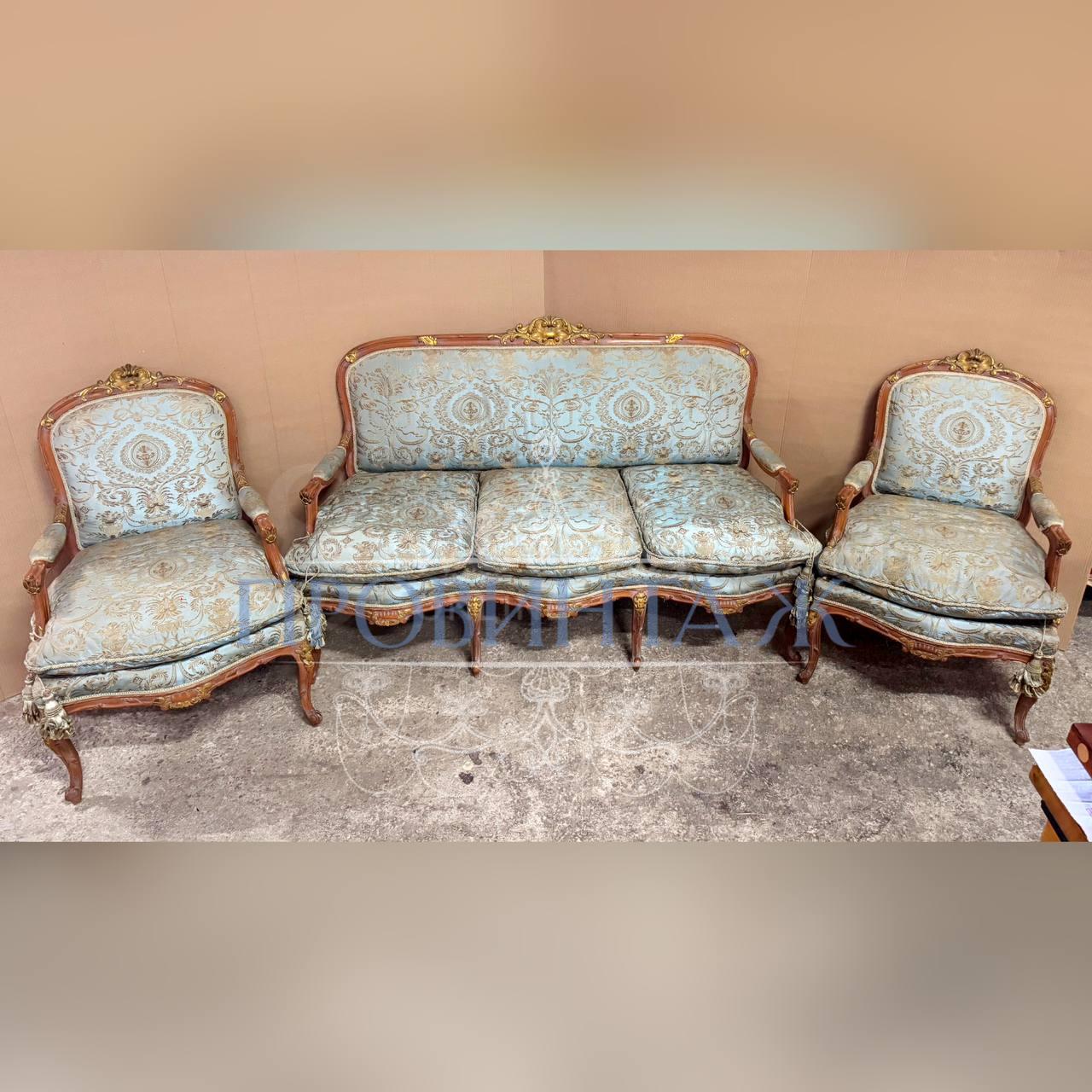 Комплект мягкой мебели для гостиной в стиле венецианского барокко 3 Комплект мягкой мебели для гостиной в стиле венецианского барокко 3
