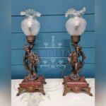 Лампа настольная винтажная с путти 2 штуки 14