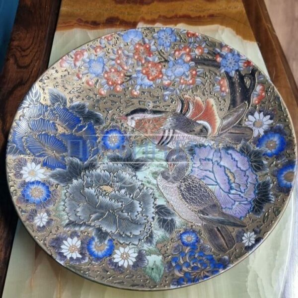 Тарелка декоративная с птицами в стиле шинуазри