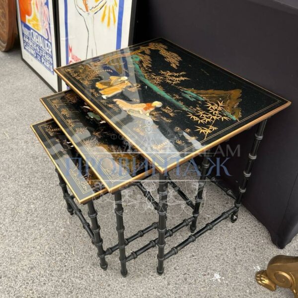 Сет: Стол/Подставка 3 штуки в стиле шинуазри