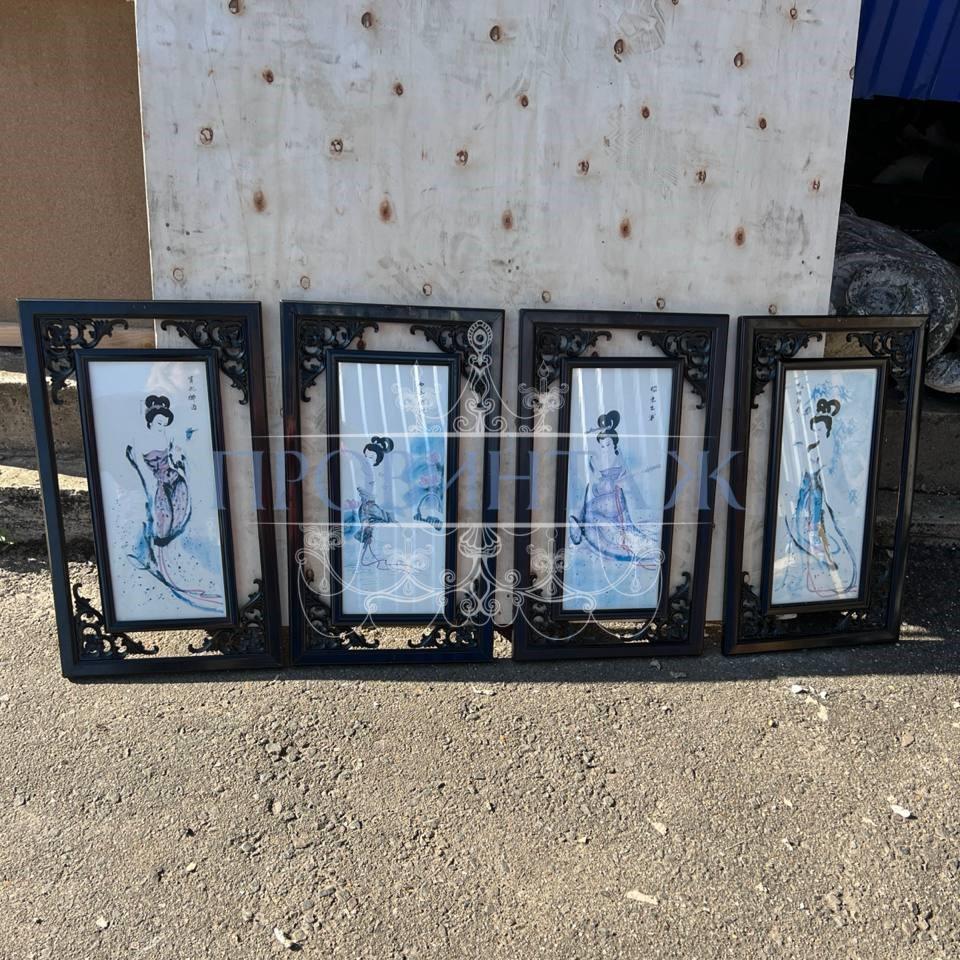 Комплект: Картина/Панно в стиле шинуазри 4 штуки