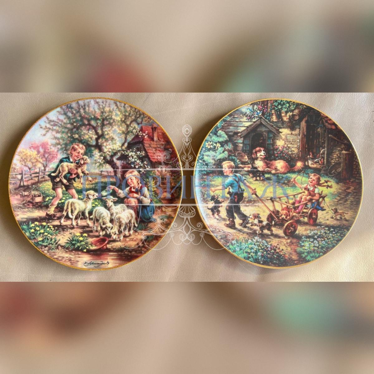 Набор: тарелка коллекционная (5 штук) 2 серии 40