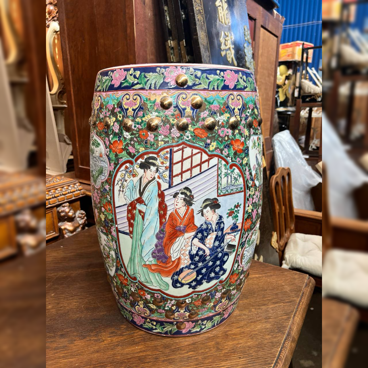 Подставка/Табурет керамический в стие шинуазри