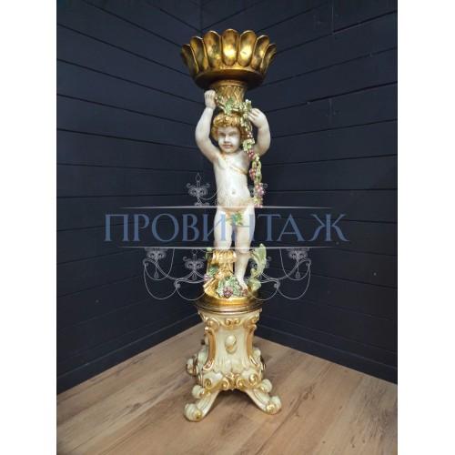 Кашпо/Вазон на подставке с Путти