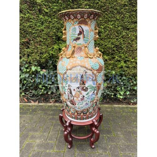 Ваза напольная в стиле шинуазри на подставке