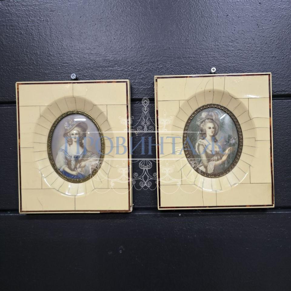 Картина винтажная/Портрет Девушка 2 штуки 3 Картина винтажная/Портрет Девушка 2 штуки 3