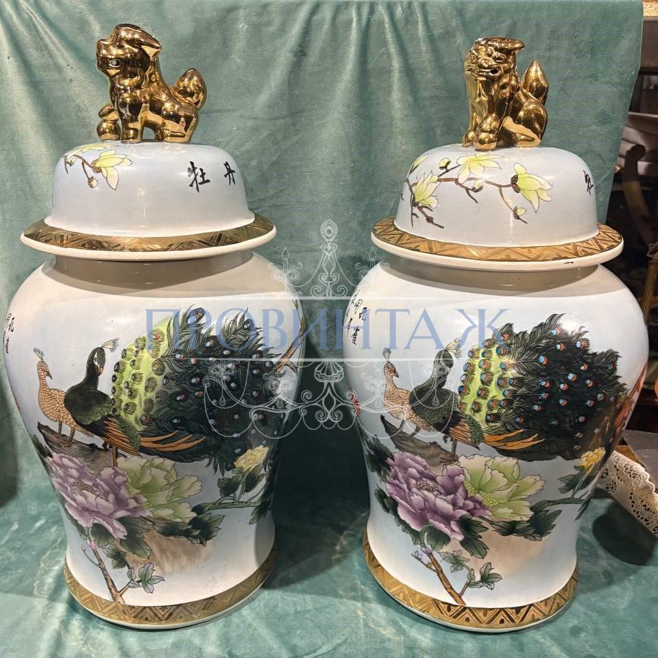 Ваза с крышкой в стиле шинуазри 2 штуки 3 Ваза с крышкой в стиле шинуазри 2 штуки 3