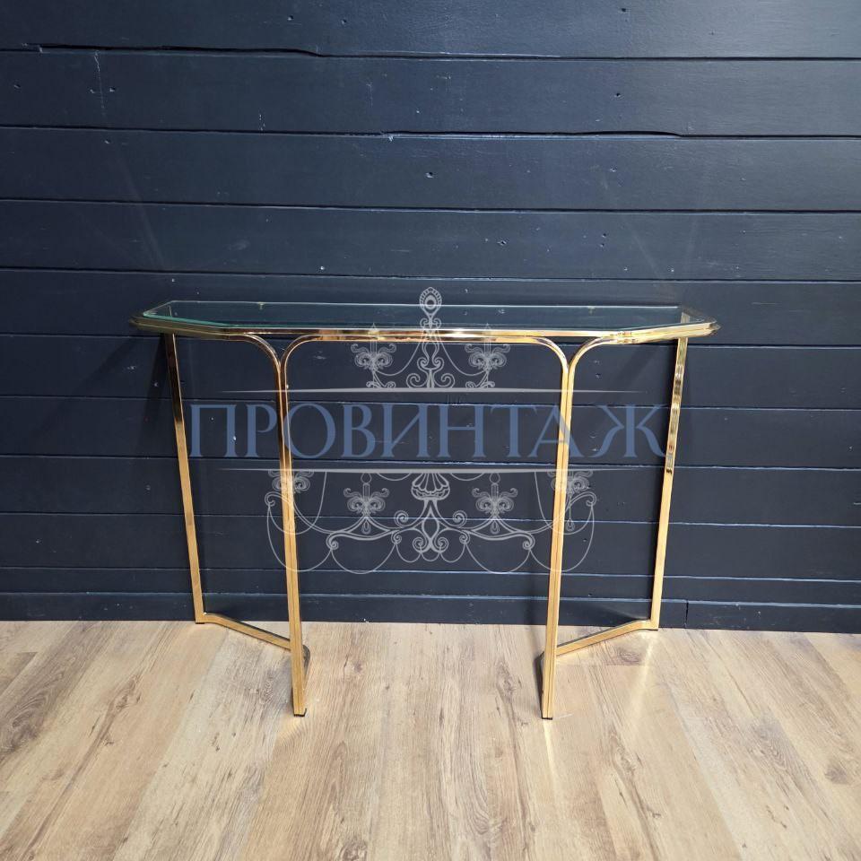 Консоль со стеклянной столешницей винтажная