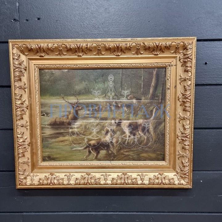 Картина винтажная со сценой охоты 3 Картина винтажная со сценой охоты 3