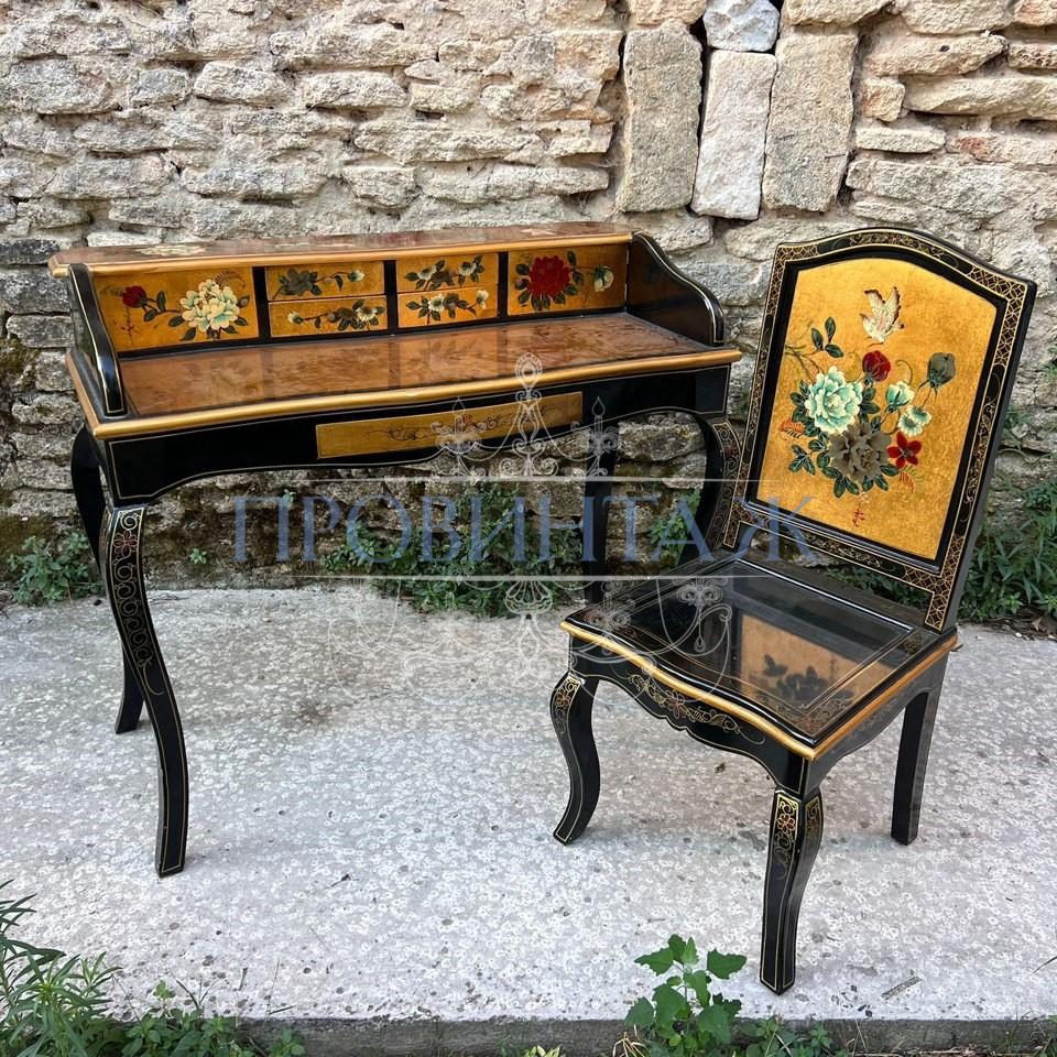 Комплект: Стол/Бюро и Стул в стиле шинуазри