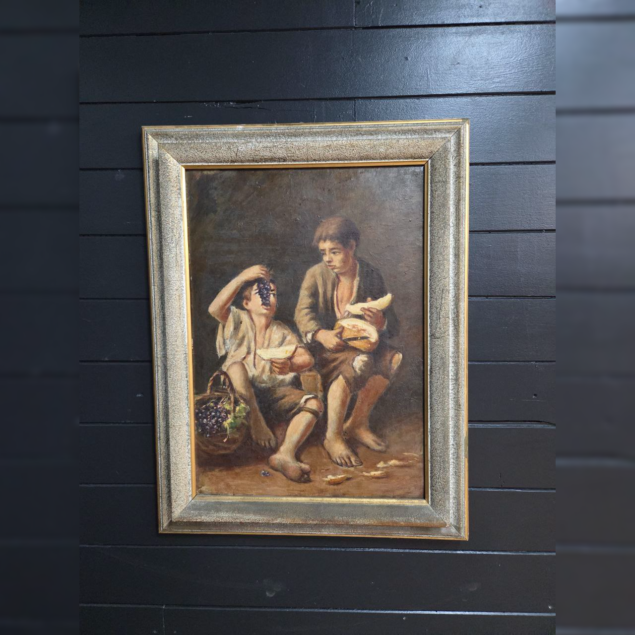 Картина Мальчики поедающие дыню и виноград