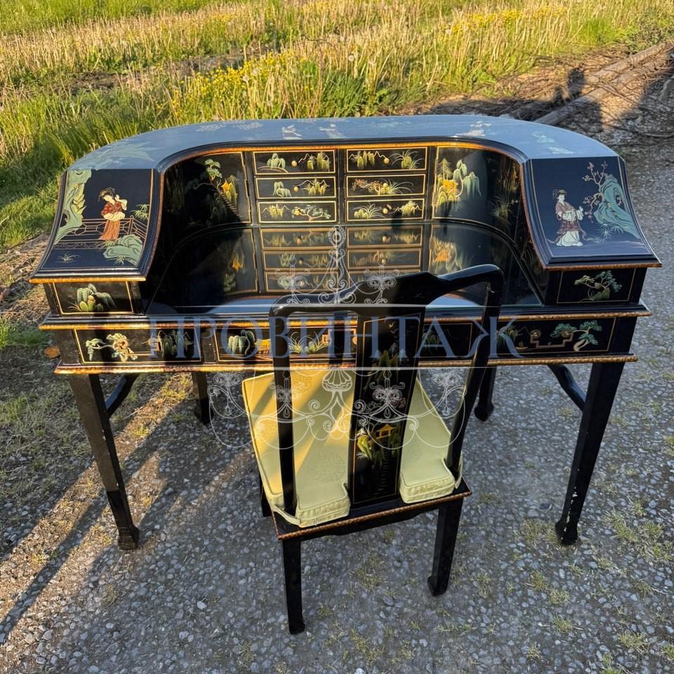 Комплект: Стол письменный/Бюро и Стул в стиле шинуазри