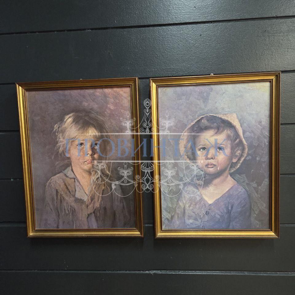 Картина винтажная Дети 2 штуки
