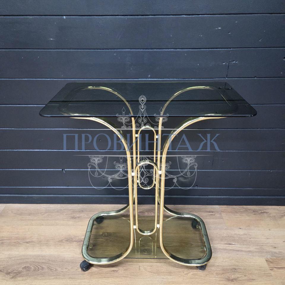 Стол/Консоль со стеклянной столешницей винтажная