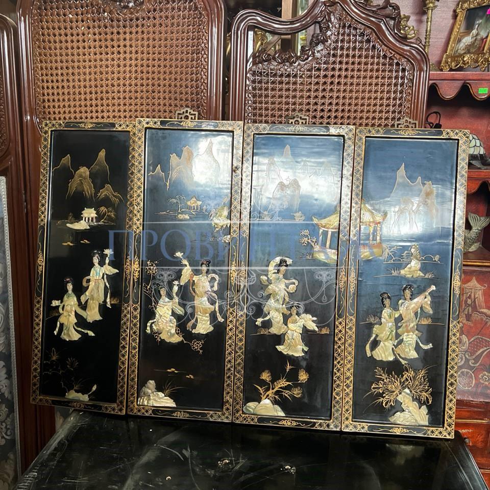 Комплект: Панно в стиле шинуазри 4 штуки