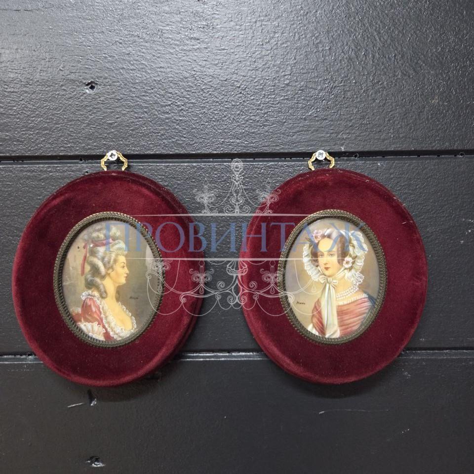 Картина/Миниатюра/Портрет Девушка 2 штуки