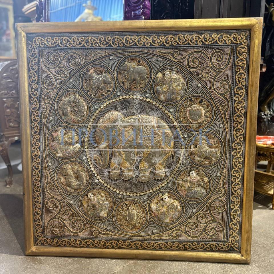 Картина/Панно/Барельеф в стиле шинуазри Слон 3 Картина/Панно/Барельеф в стиле шинуазри Слон 3